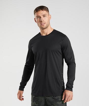 Long Sleeve Gymshark Deporte Hombre Negras Negras | CO 3484FDN